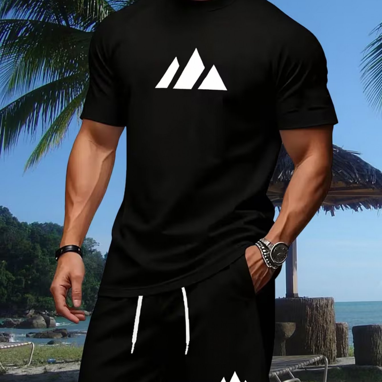 Mens Fashion Streetwear - Pattern Printed T-shirt Casual Fashion Short-sleeved