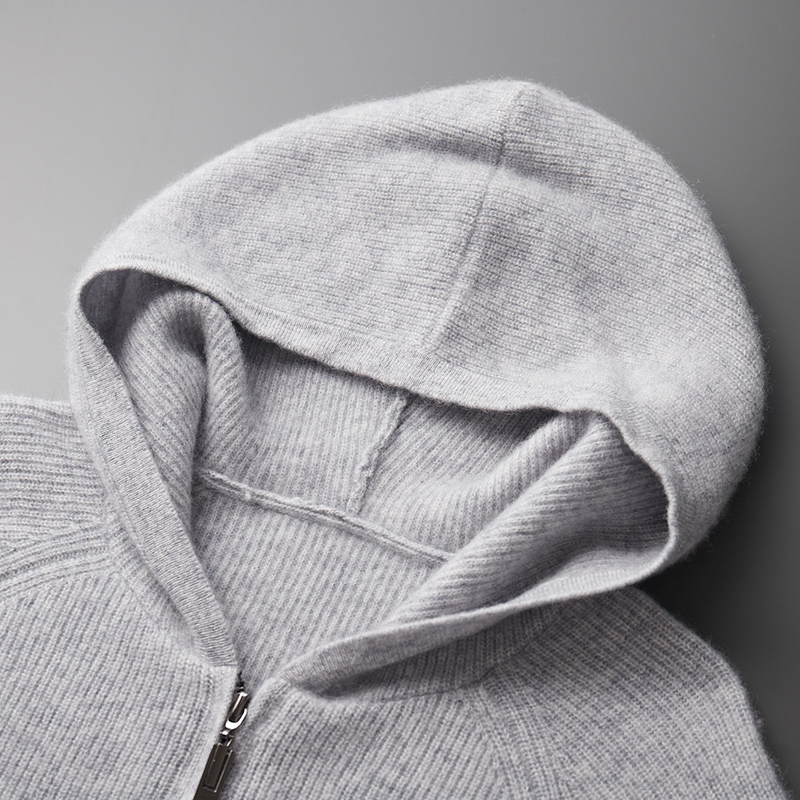 Men'S Fashion Zip Sweater - Autumn and winter 100% pure cashmere