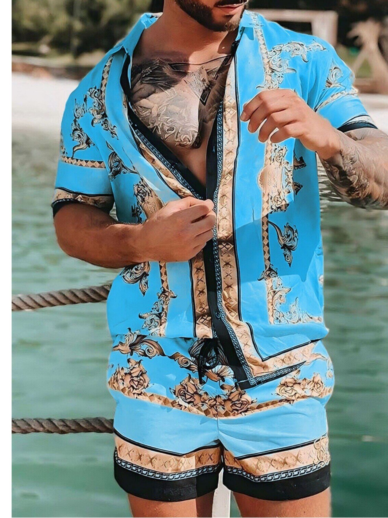 Mens Fashion Dress - Men Fashion New Beach Set Short