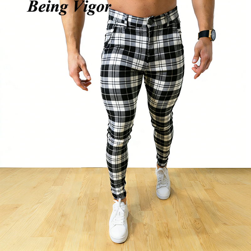 Chino Pants Men - Being Vigor Street Wear High Stretchy