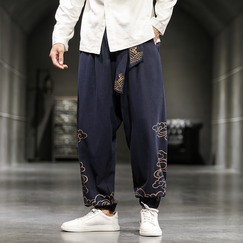 Chinese Style Retro Auspicious - Chino Pants Men avaliação e preço