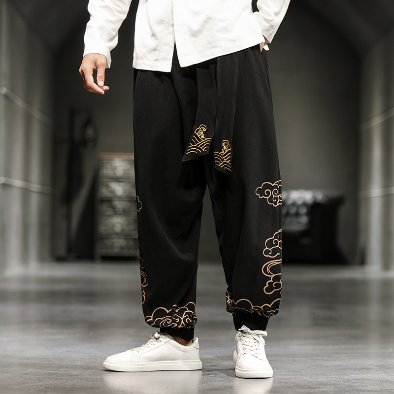 Chinese Style Retro Auspicious - Chino Pants Men avaliação e preço