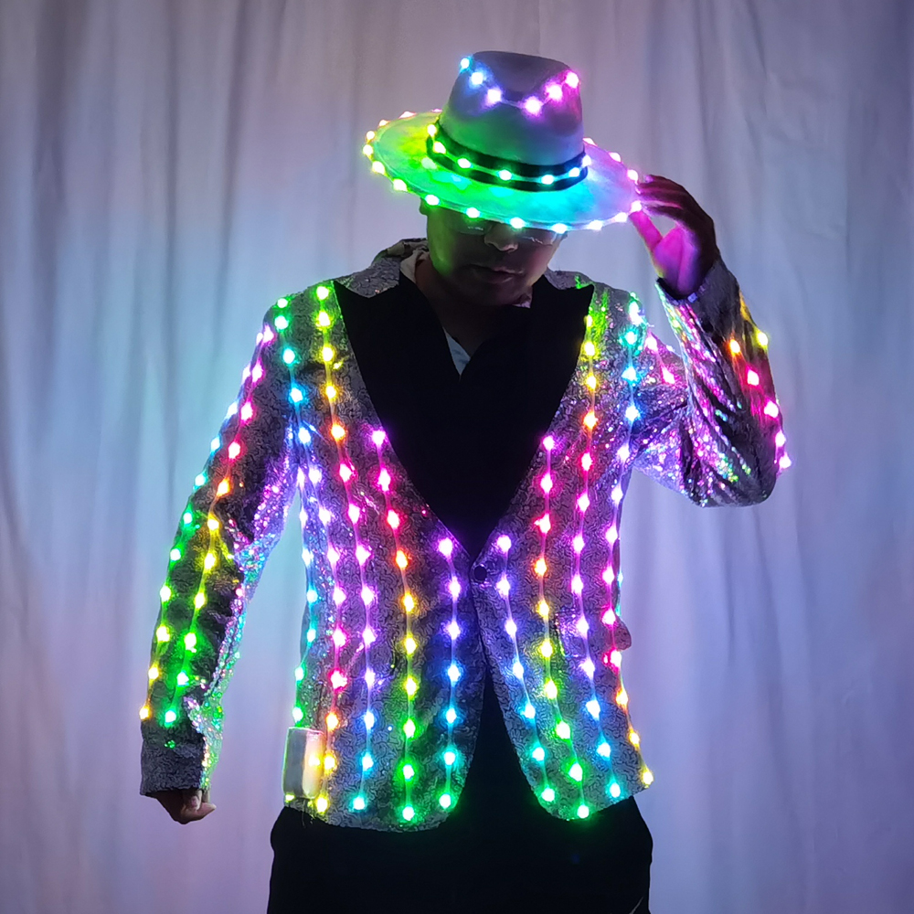 Full Color LED Sequins Fashion - Men'S Fashion For 60 Year Old avaliação e preço
