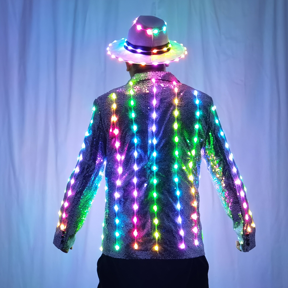 Full Color LED Sequins Fashion - Men'S Fashion For 60 Year Old avaliação e preço