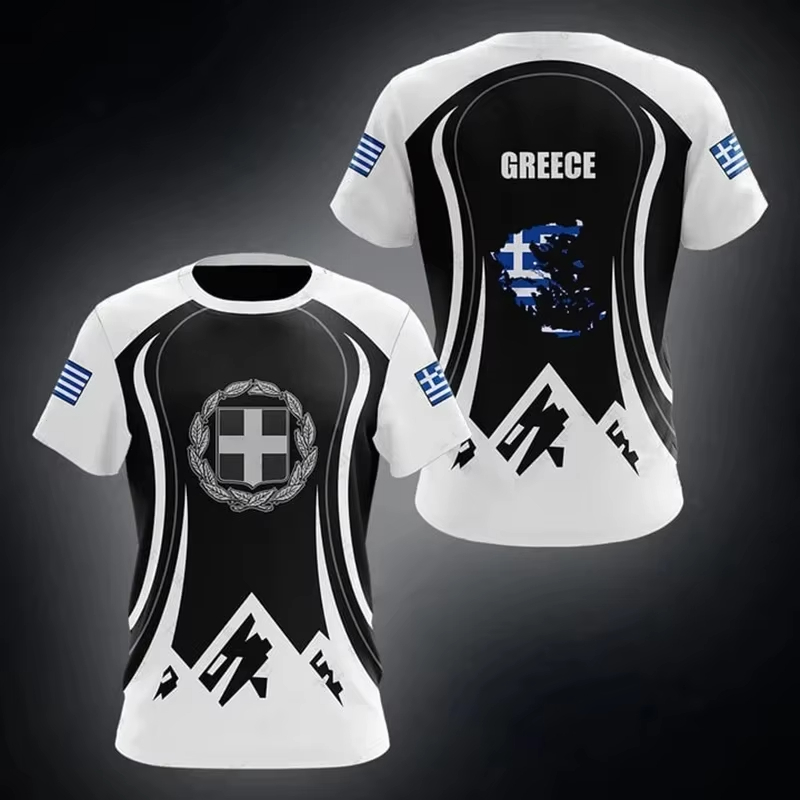 Greece Flag Map 3d Printed T S - Men'S Fashion Greece avaliação e preço