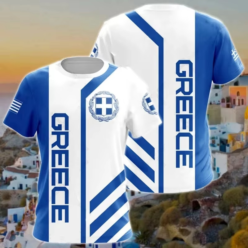 Greece Flag Map 3d Printed T S - Men'S Fashion Greece avaliação e preço