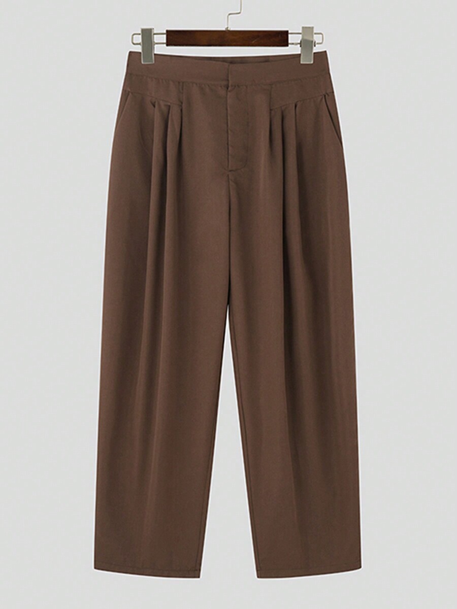Mens High Waist Pleated Wide L - Chino Pants Men avaliação e preço