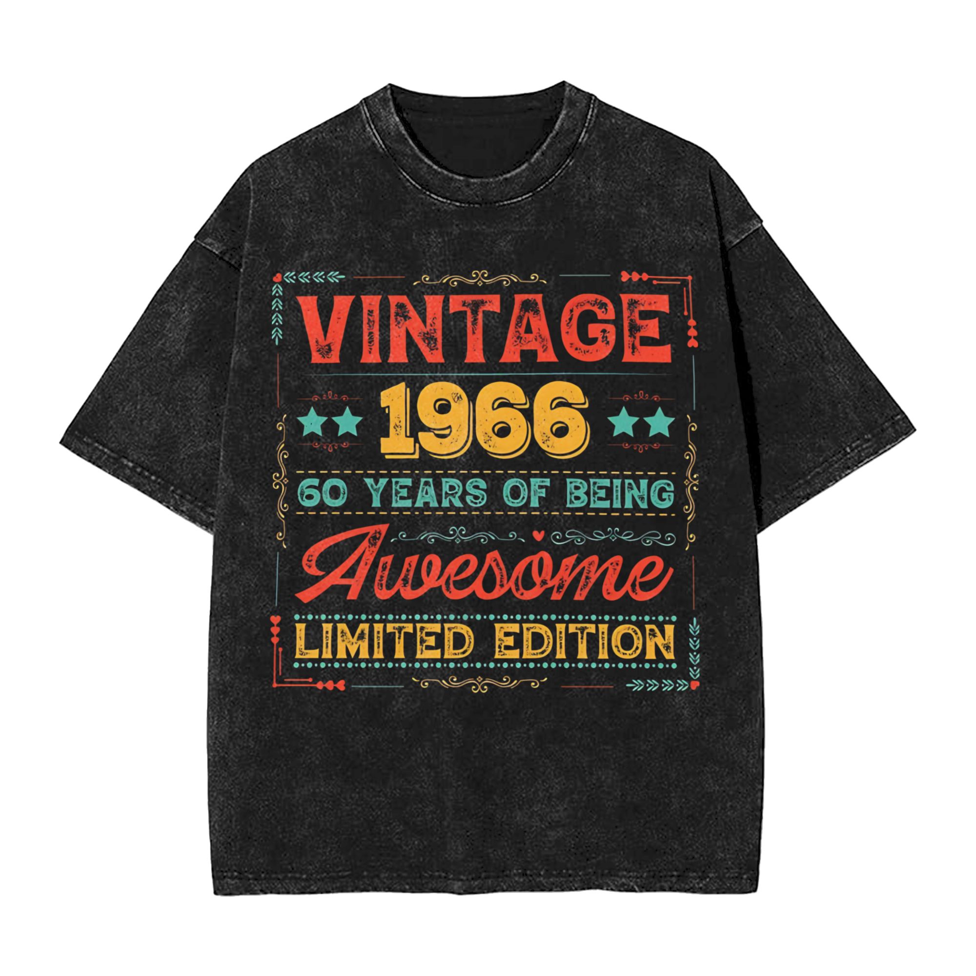 Washed T Shirts Vintage 1966 6 - Men'S Fashion For 60 Year Old avaliação e preço