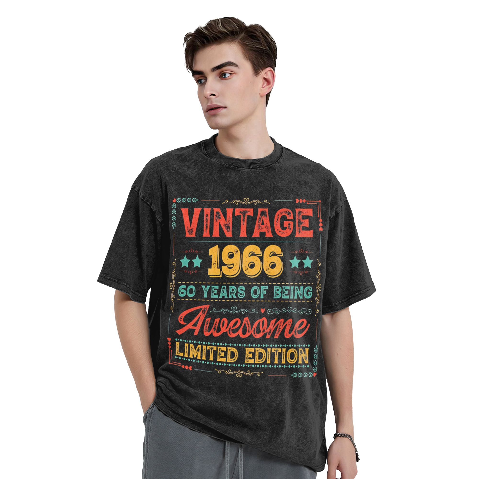 Washed T Shirts Vintage 1966 6 - Men'S Fashion For 60 Year Old avaliação e preço