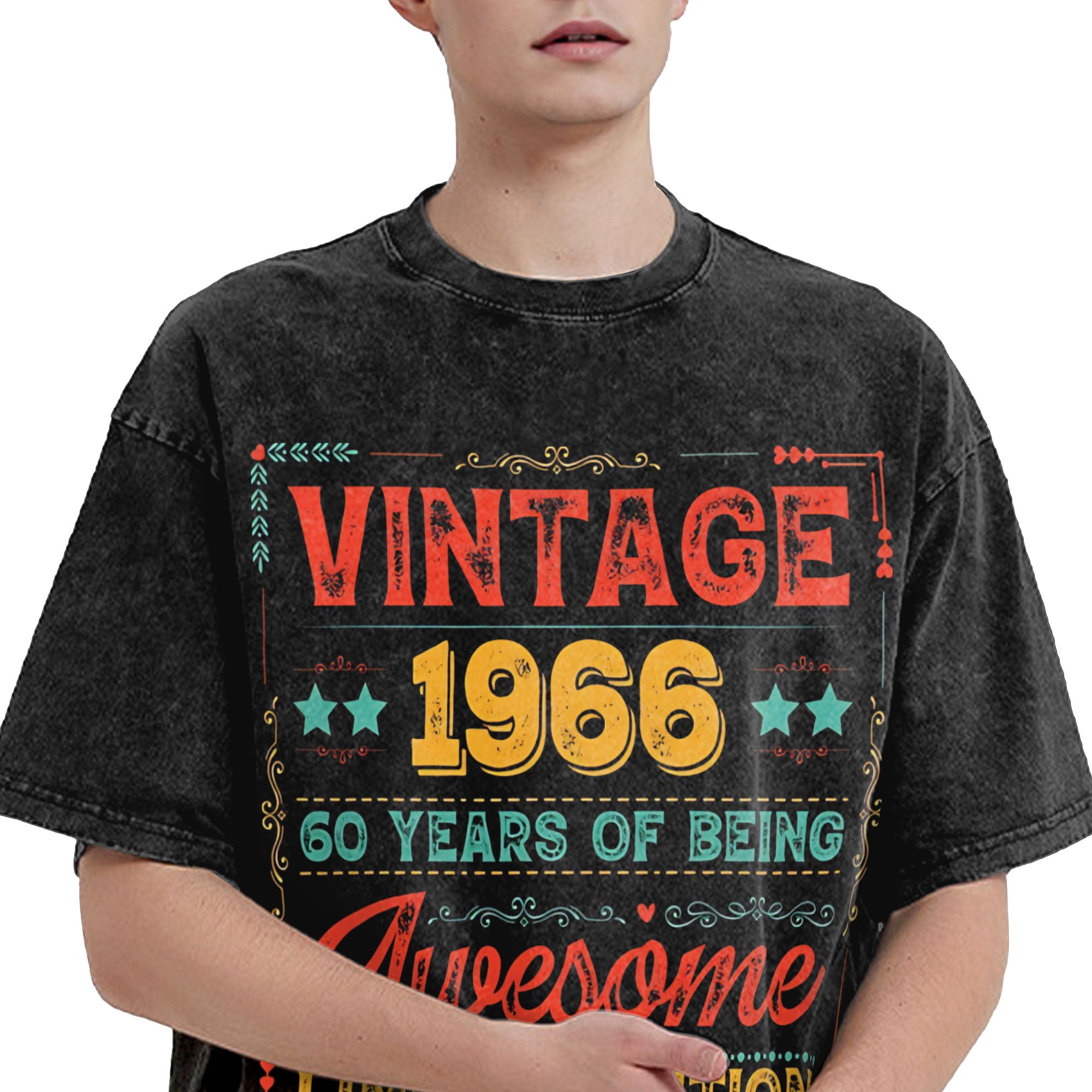 Washed T Shirts Vintage 1966 6 - Men'S Fashion For 60 Year Old avaliação e preço