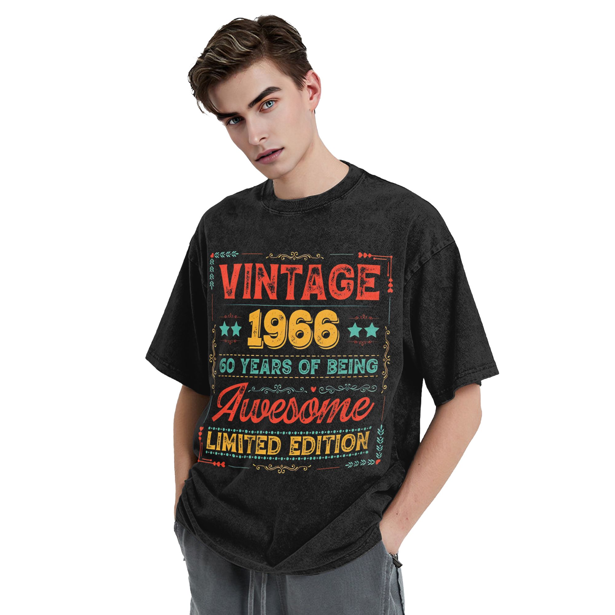 Washed T Shirts Vintage 1966 6 - Men'S Fashion For 60 Year Old avaliação e preço