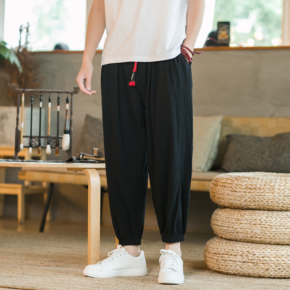 Men's Cotton and Linen Harem P - Chino Pants Men avaliação e preço