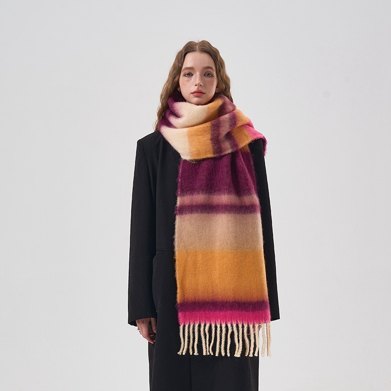 New Winter Rainbow Plaid Brush - Mens Fashion Poncho avaliação e preço