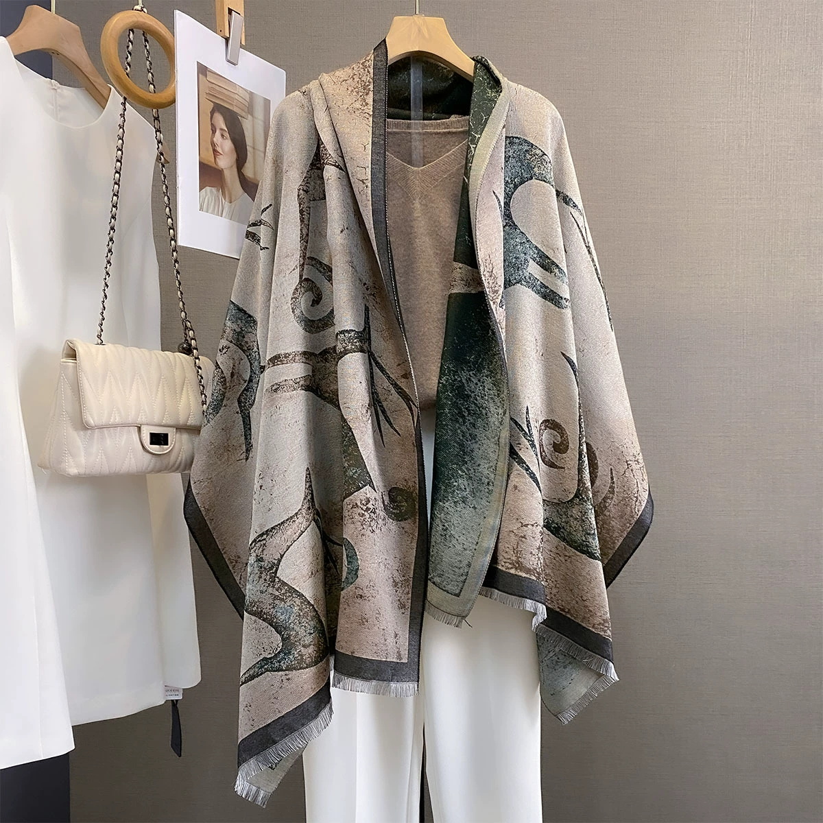 Women Men Cashmere Shawl Wrap  - Mens Fashion Poncho avaliação e preço