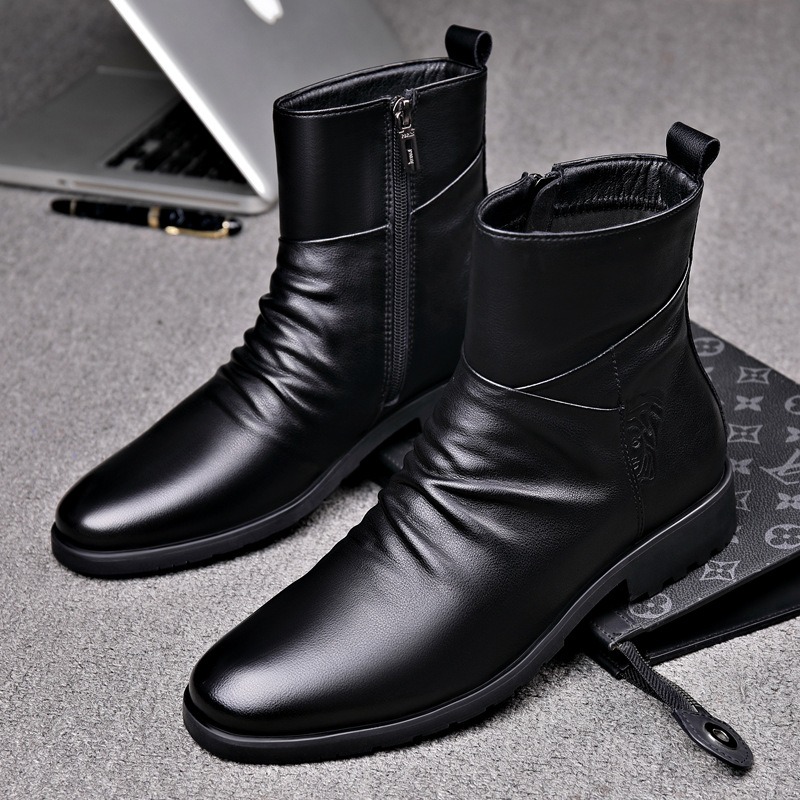 Genuine Leather Men Boots High - Mens Fashion Dress avaliação e preço