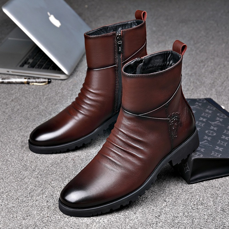 Genuine Leather Men Boots High - Mens Fashion Dress avaliação e preço