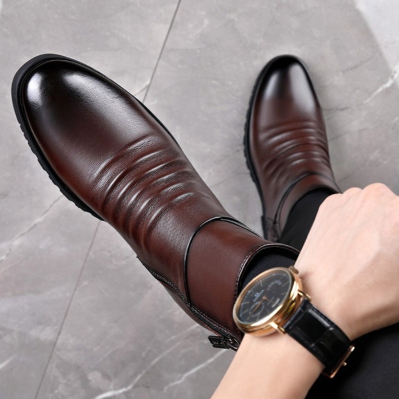 Genuine Leather Men Boots High - Mens Fashion Dress avaliação e preço