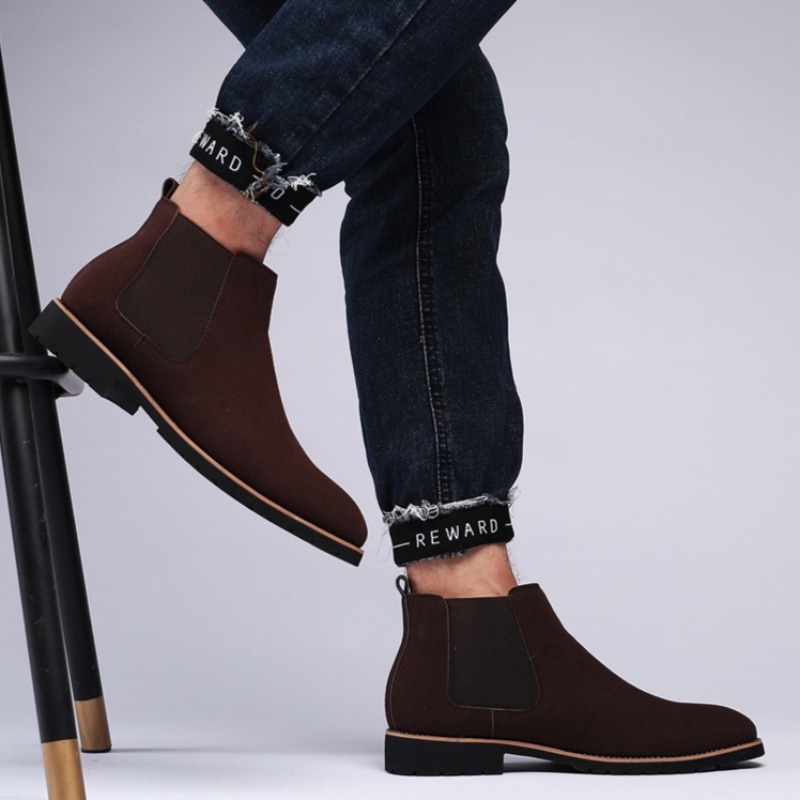 Men Ankle Boots British Style  - Mens Fashion Dress avaliação e preço