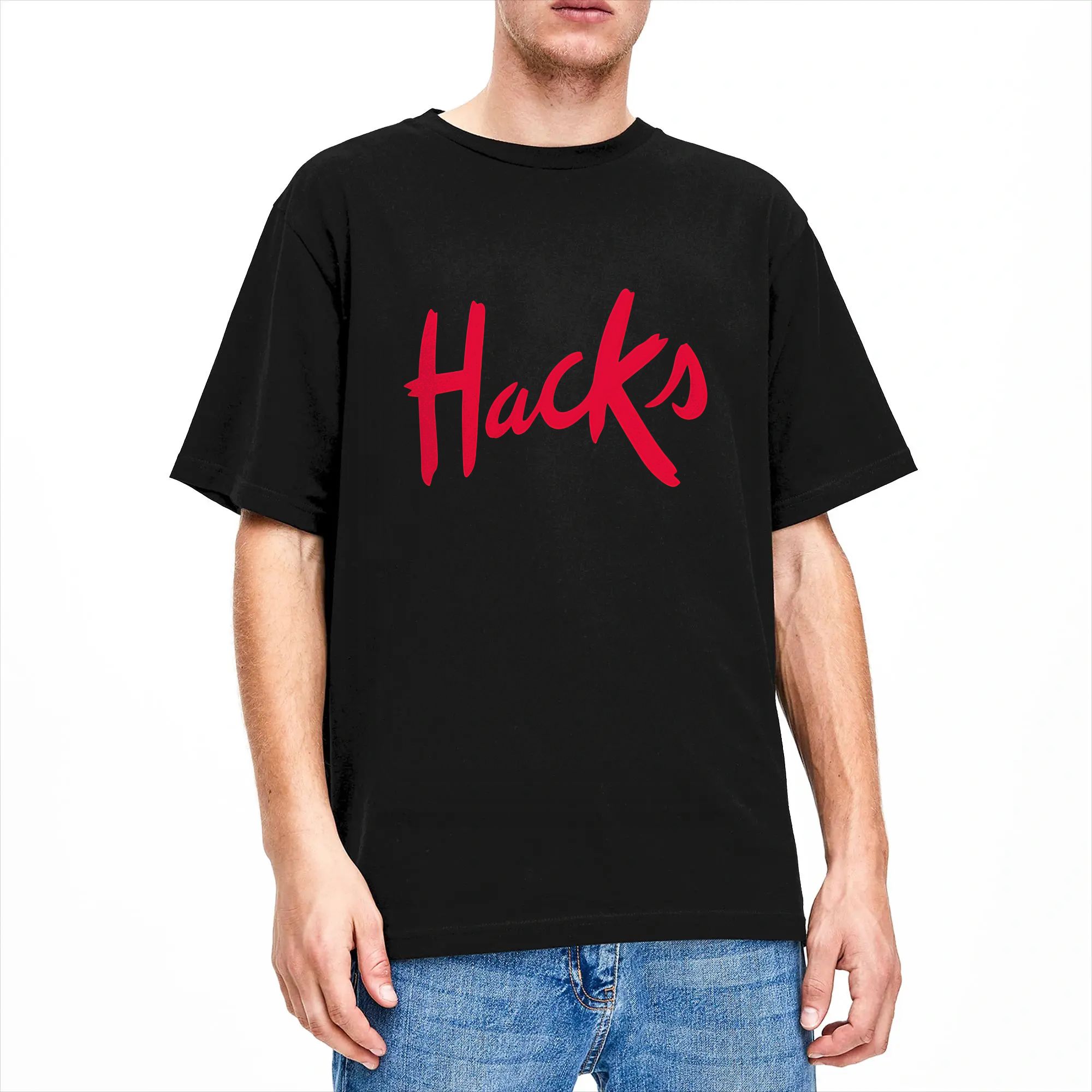 Hacks logo Cotton T Shirt For  - Mens Fashion Hacks avaliação e preço