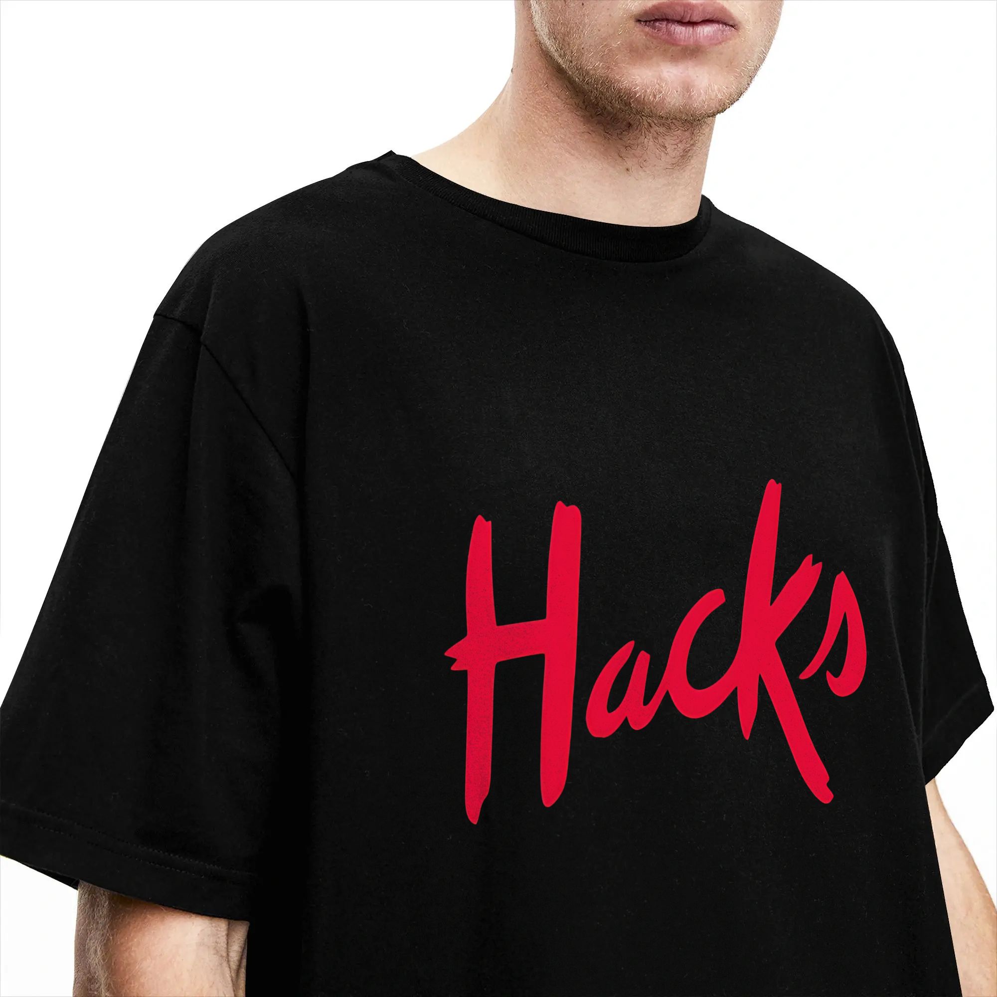 Hacks logo Cotton T Shirt For  - Mens Fashion Hacks avaliação e preço