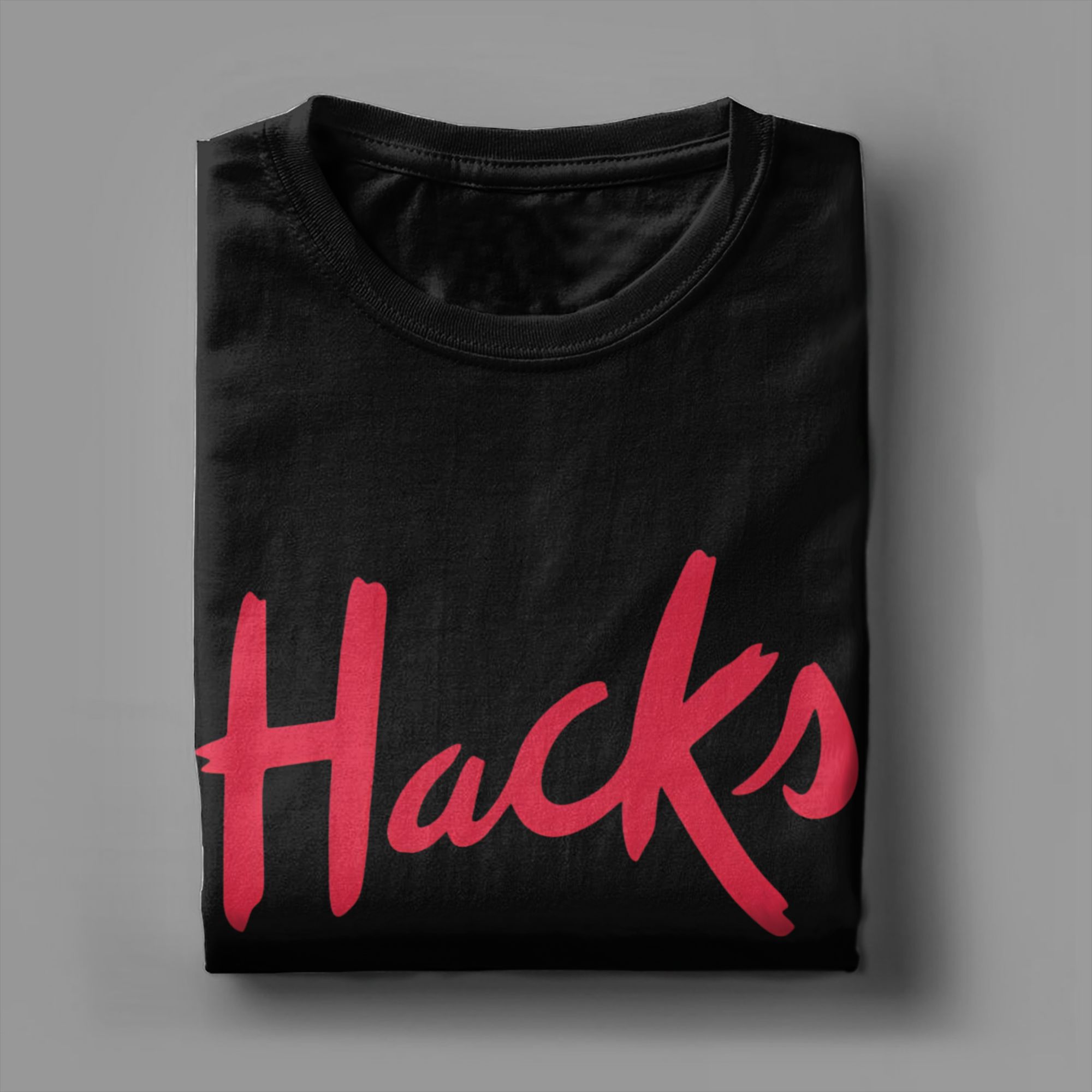 Hacks logo Cotton T Shirt For  - Mens Fashion Hacks avaliação e preço