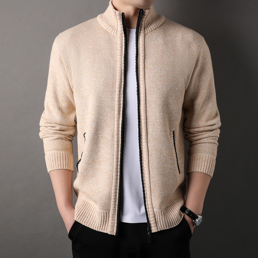 Men's Stand-up Collar Knit Swe - Men'S Fashion Zip Sweater avaliação e preço