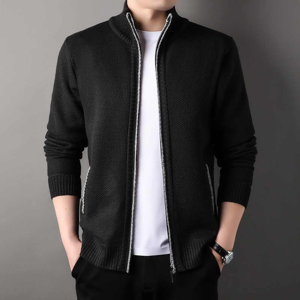 Men's Stand-up Collar Knit Swe - Men'S Fashion Zip Sweater avaliação e preço