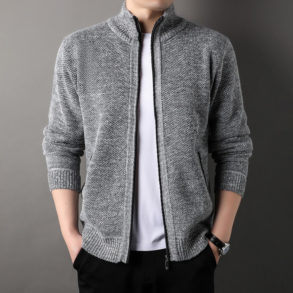 Men's Stand-up Collar Knit Swe - Men'S Fashion Zip Sweater avaliação e preço