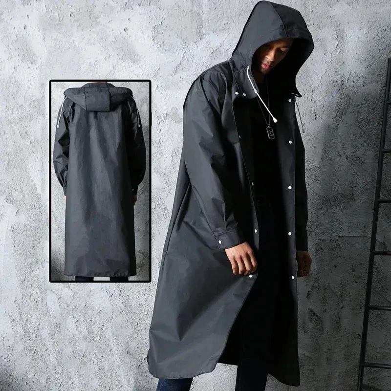 Black Fashion Adult Waterproof - Mens Fashion Poncho avaliação e preço