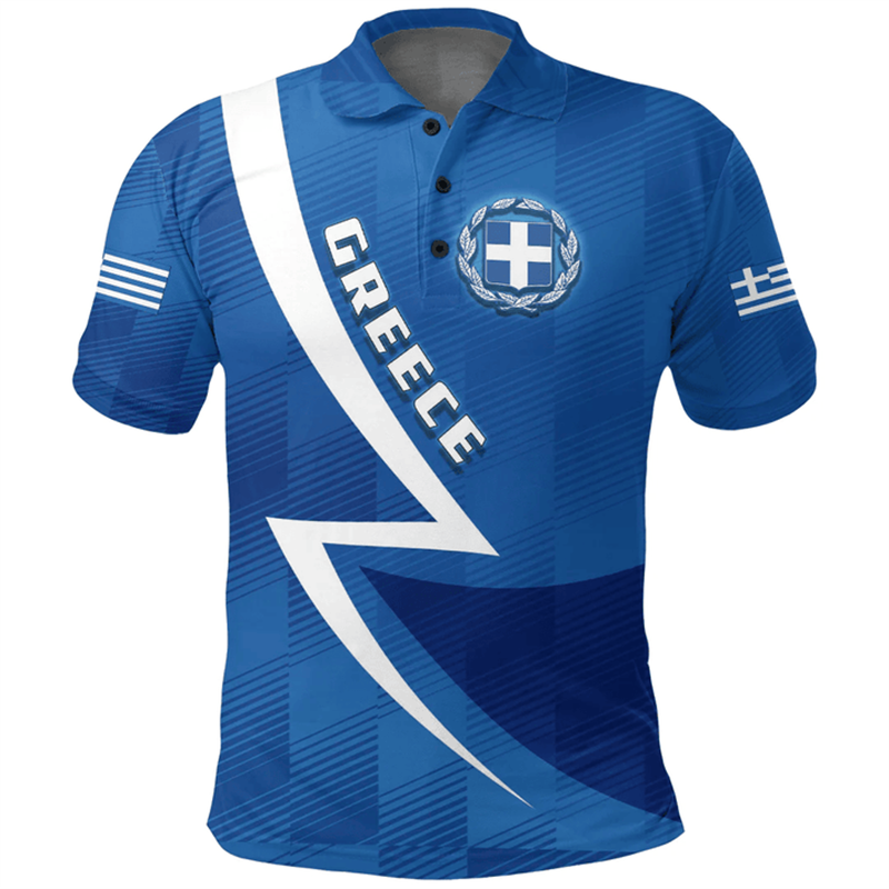 Greece Flag Map 3D Print Polo  - Men'S Fashion Greece avaliação e preço