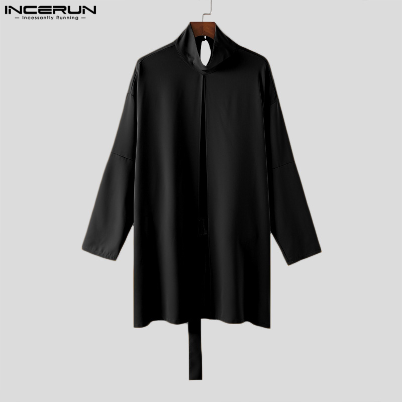 INCERUN Men Cloak Coats Solid  - Mens Fashion Poncho avaliação e preço