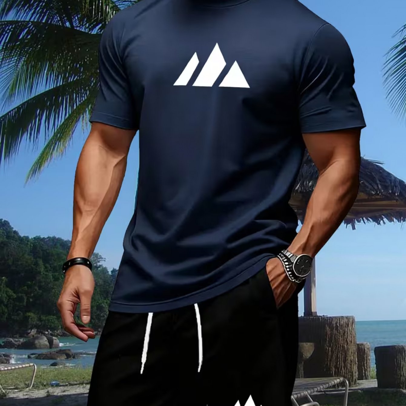 Pattern Printed T-shirt Casual - Mens Fashion Streetwear avaliação e preço
