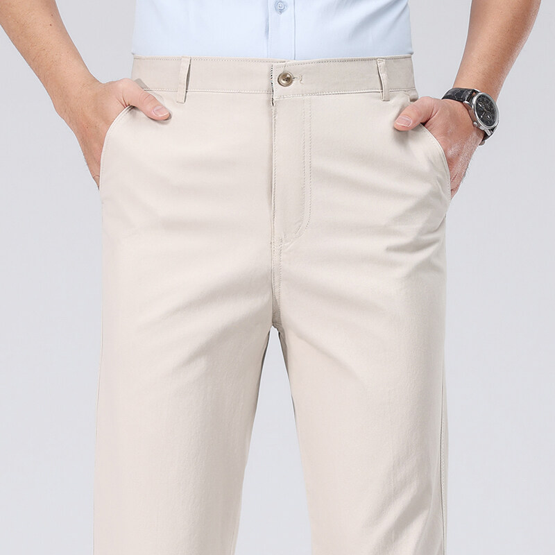 Mens Cotton Trousers Man Busin - Chino Pants Men avaliação e preço