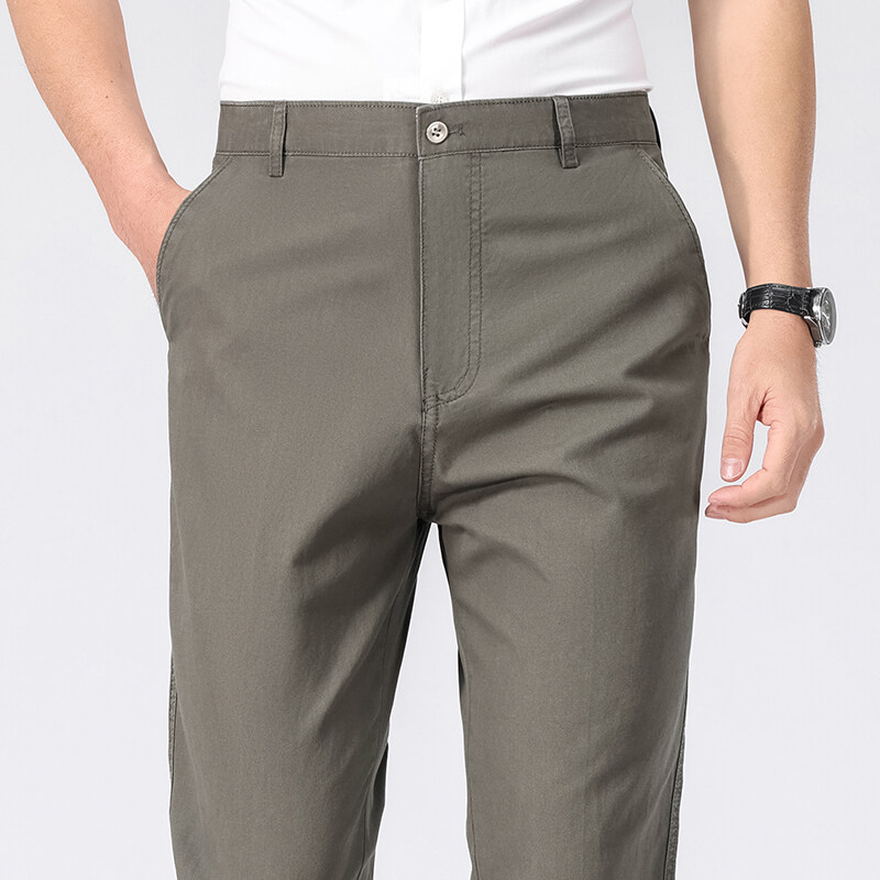 Mens Cotton Trousers Man Busin - Chino Pants Men avaliação e preço