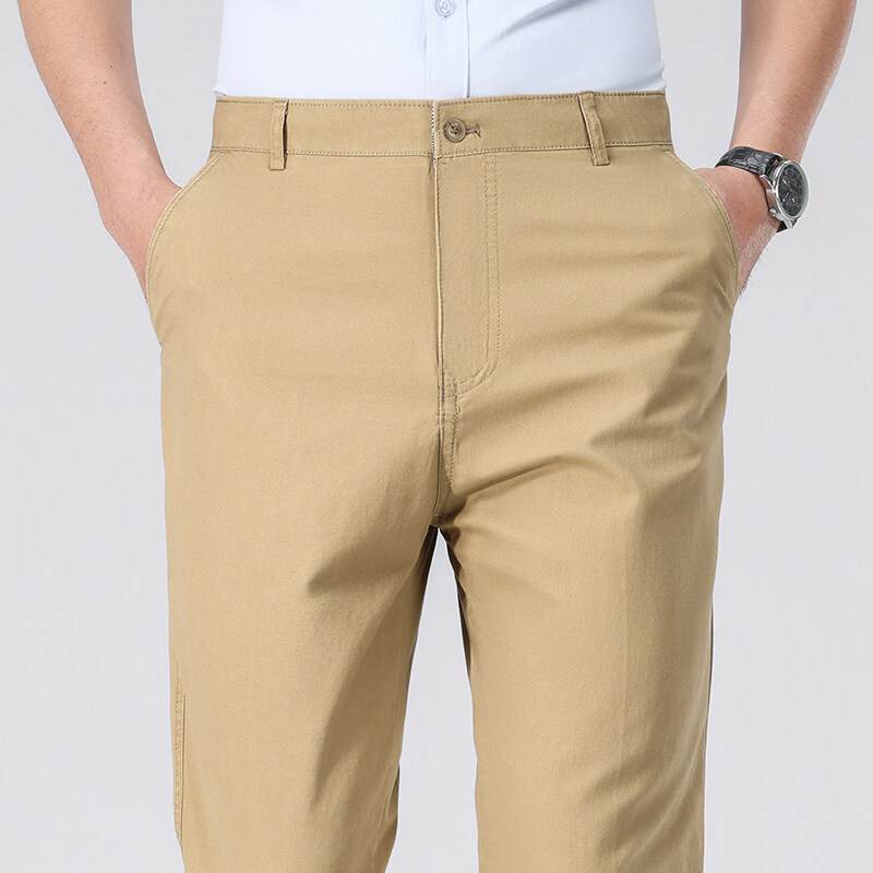 Mens Cotton Trousers Man Busin - Chino Pants Men avaliação e preço