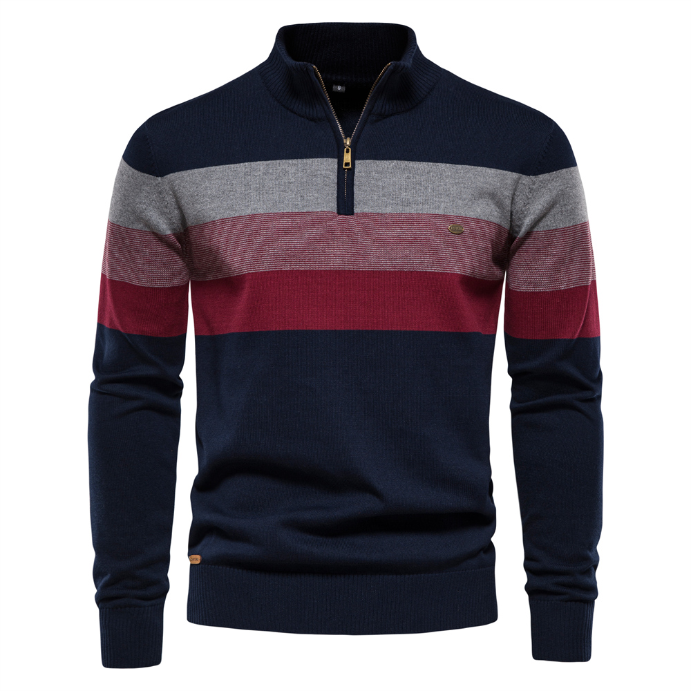 AIOPESON Men's Patchwork Pullo - Men'S Fashion Zip Sweater avaliação e preço