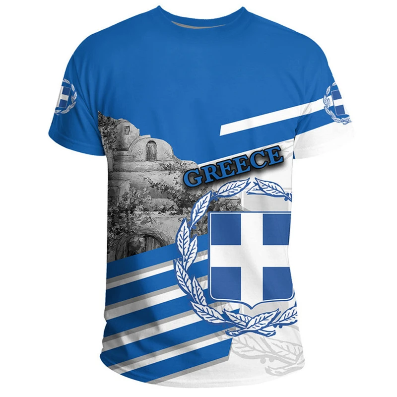 Greece Flag Map 3d Printed T S - Men'S Fashion Greece avaliação e preço
