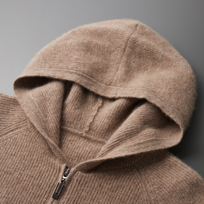 Autumn and winter 100% pure ca - Men'S Fashion Zip Sweater avaliação e preço