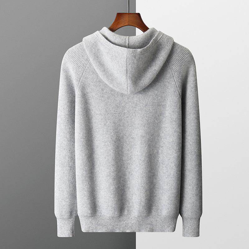 Autumn and winter 100% pure ca - Men'S Fashion Zip Sweater avaliação e preço