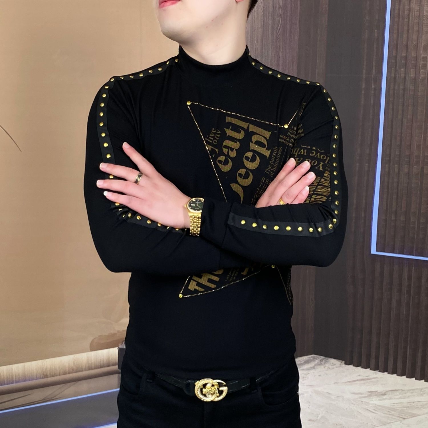 New long-sleeved tops for fash - Mens Fashion Trend avaliação e preço