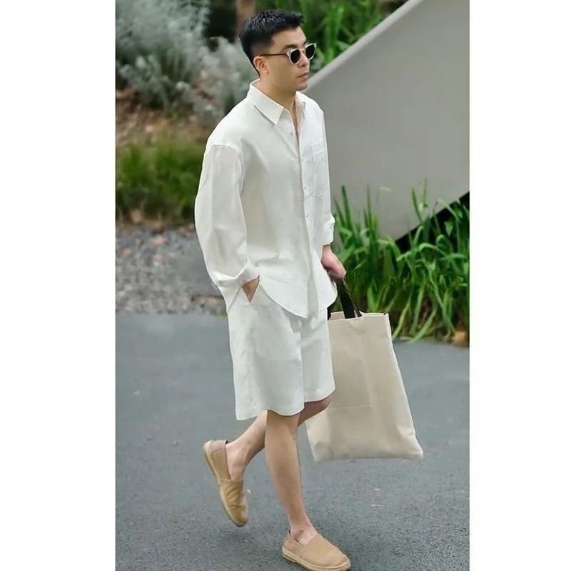 Summer Casual Set Lyocell Line - Mens Fashion Trend avaliação e preço