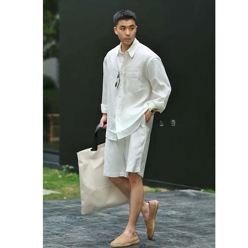 Summer Casual Set Lyocell Line - Mens Fashion Trend avaliação e preço