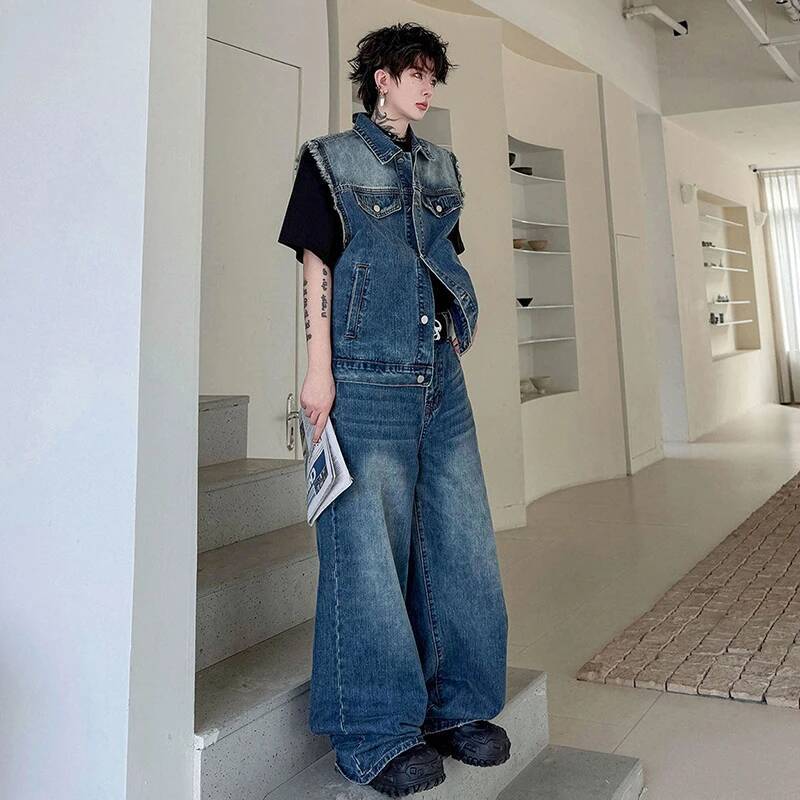 LUZHEN 2026 Summer Denim Two-p - Mens Fashion Streetwear avaliação e preço