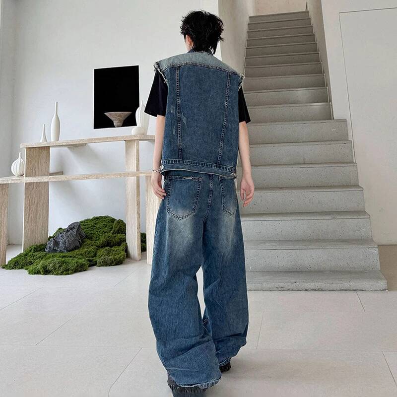 LUZHEN 2026 Summer Denim Two-p - Mens Fashion Streetwear avaliação e preço