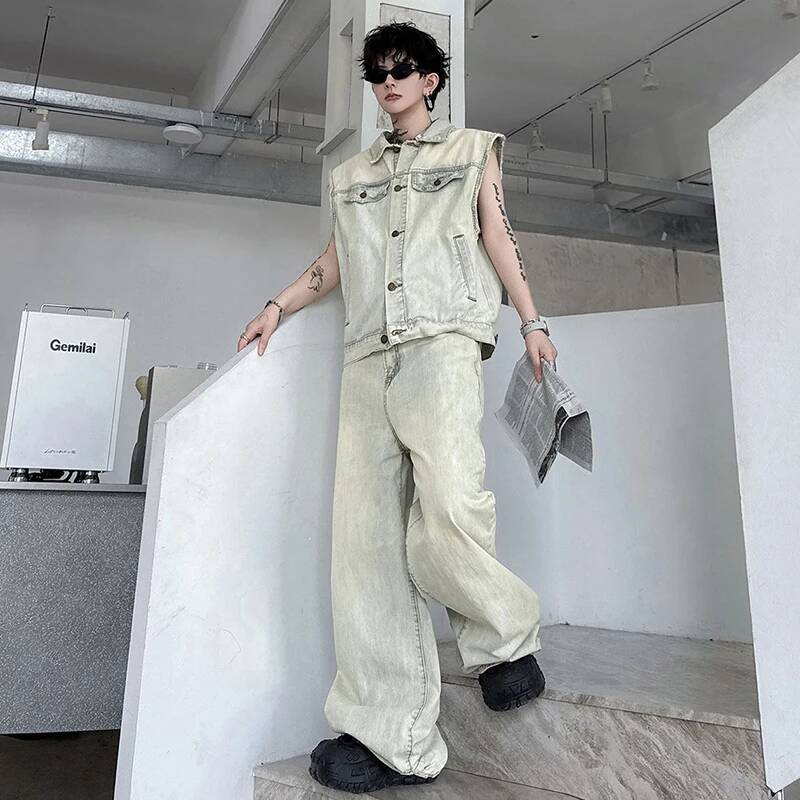 LUZHEN 2026 Summer Denim Two-p - Mens Fashion Streetwear avaliação e preço