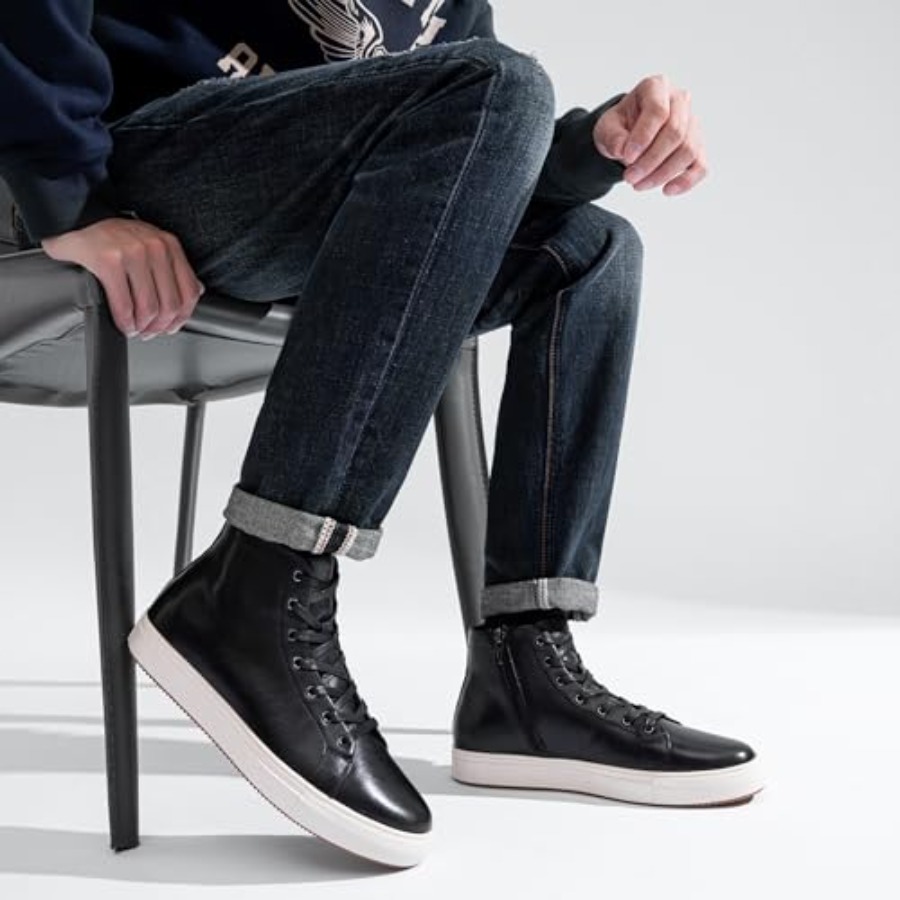 Jousen Men's Casual Shoes High - Mens Fashion Dress avaliação e preço