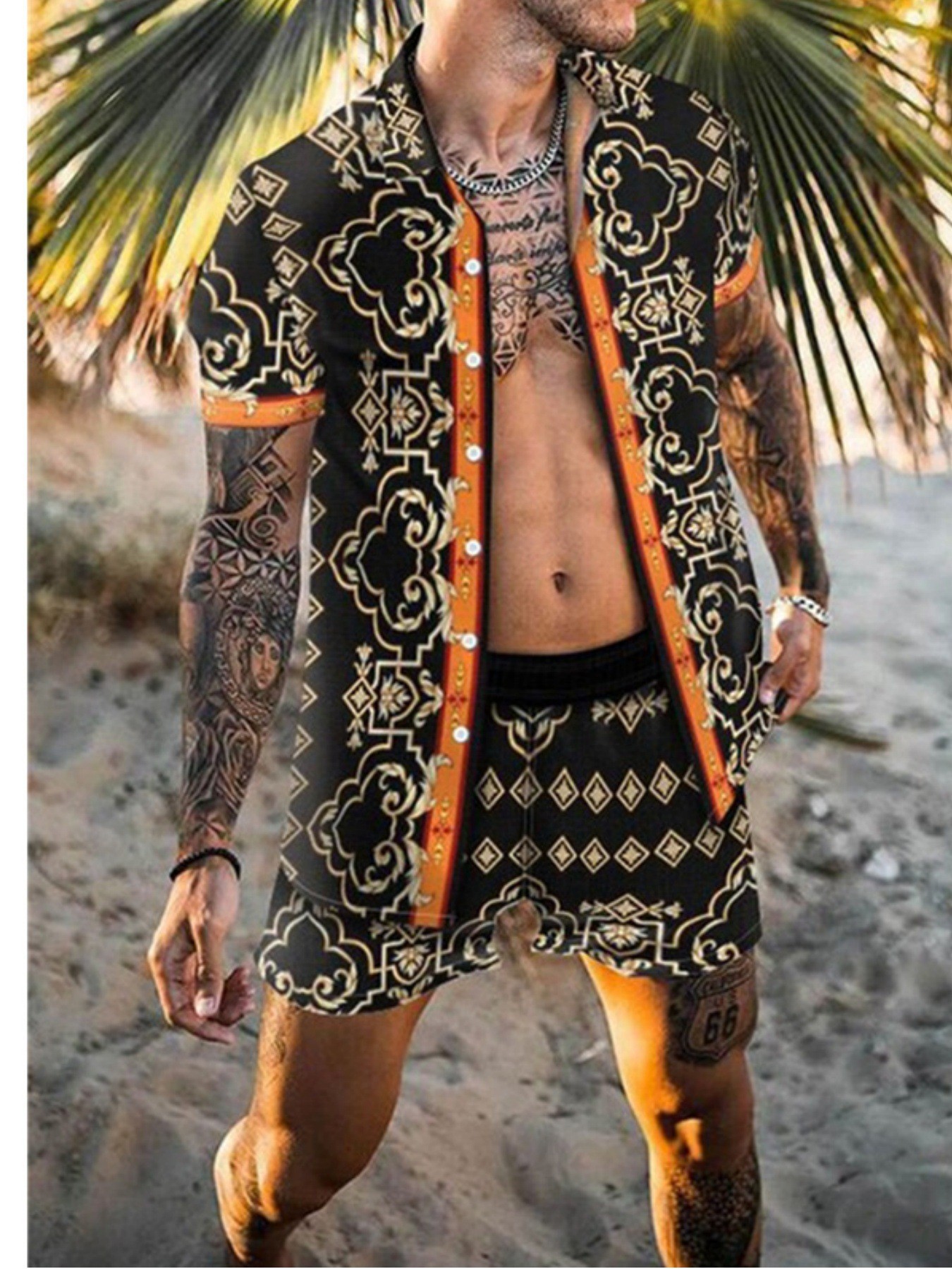Men Fashion New Beach Set Shor - Mens Fashion Dress avaliação e preço