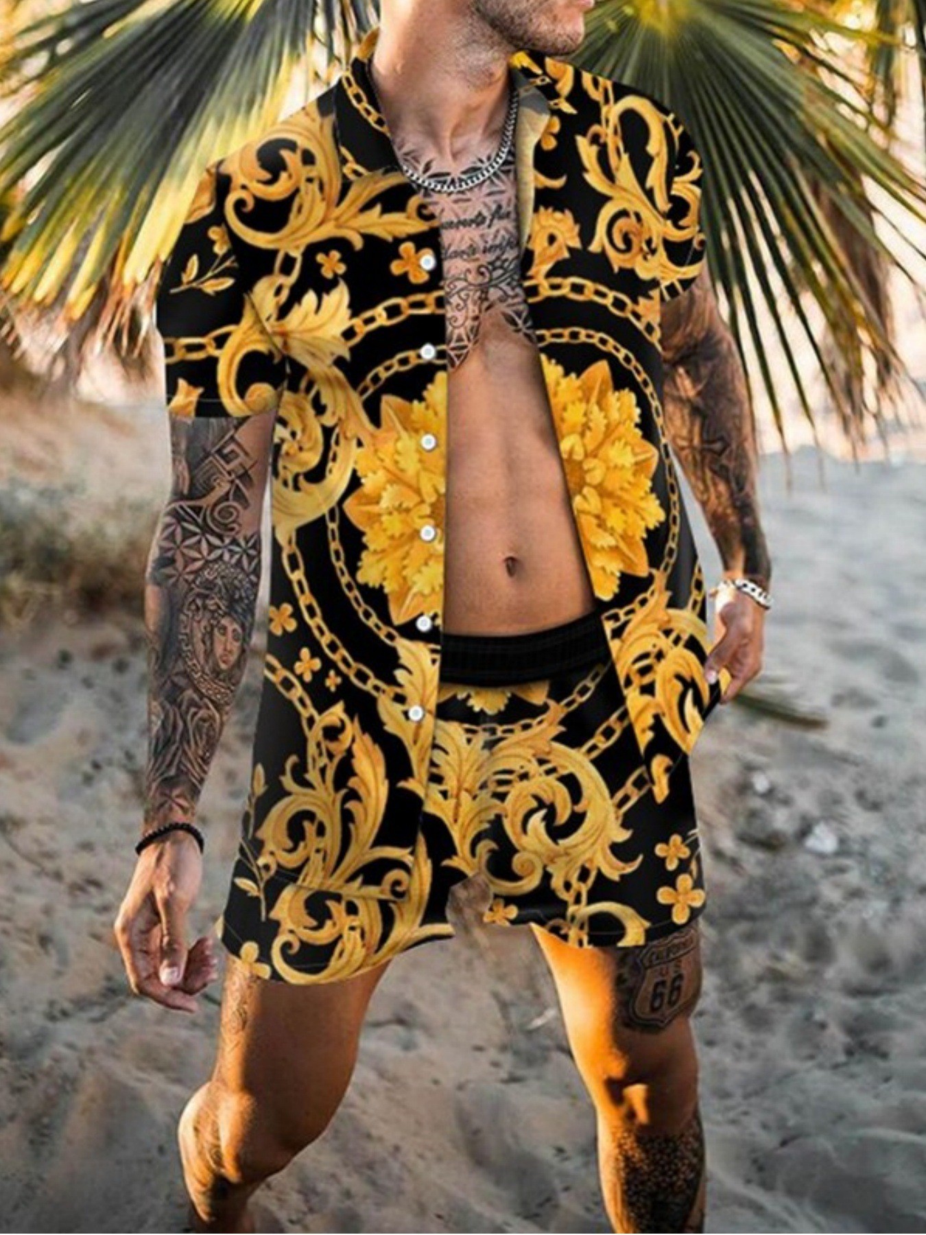 Men Fashion New Beach Set Shor - Mens Fashion Dress avaliação e preço