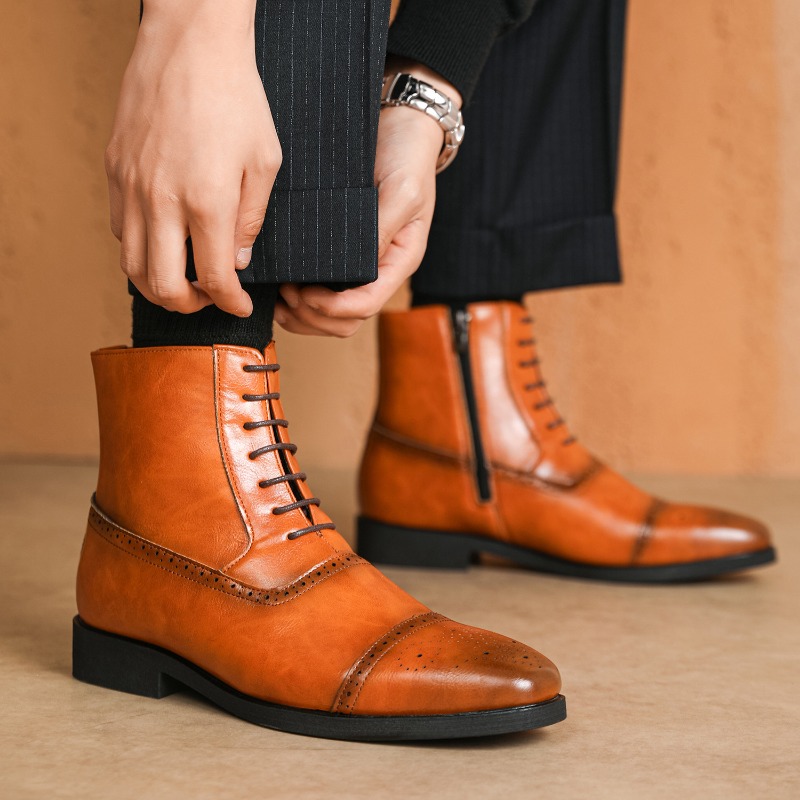 Luxury Men's Boots New High-to - Mens Fashion Dress avaliação e preço