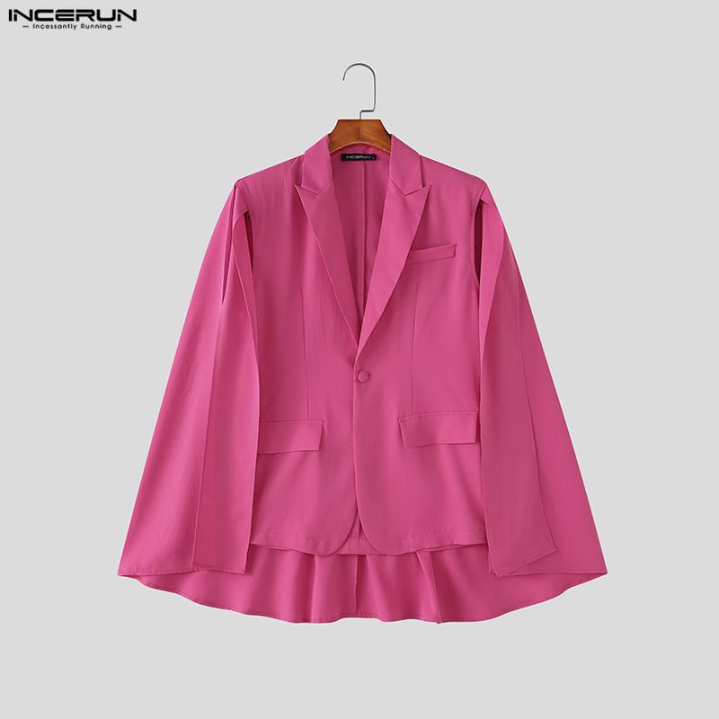 INCERUN Men's Irregular Blazer - Mens Fashion Poncho avaliação e preço